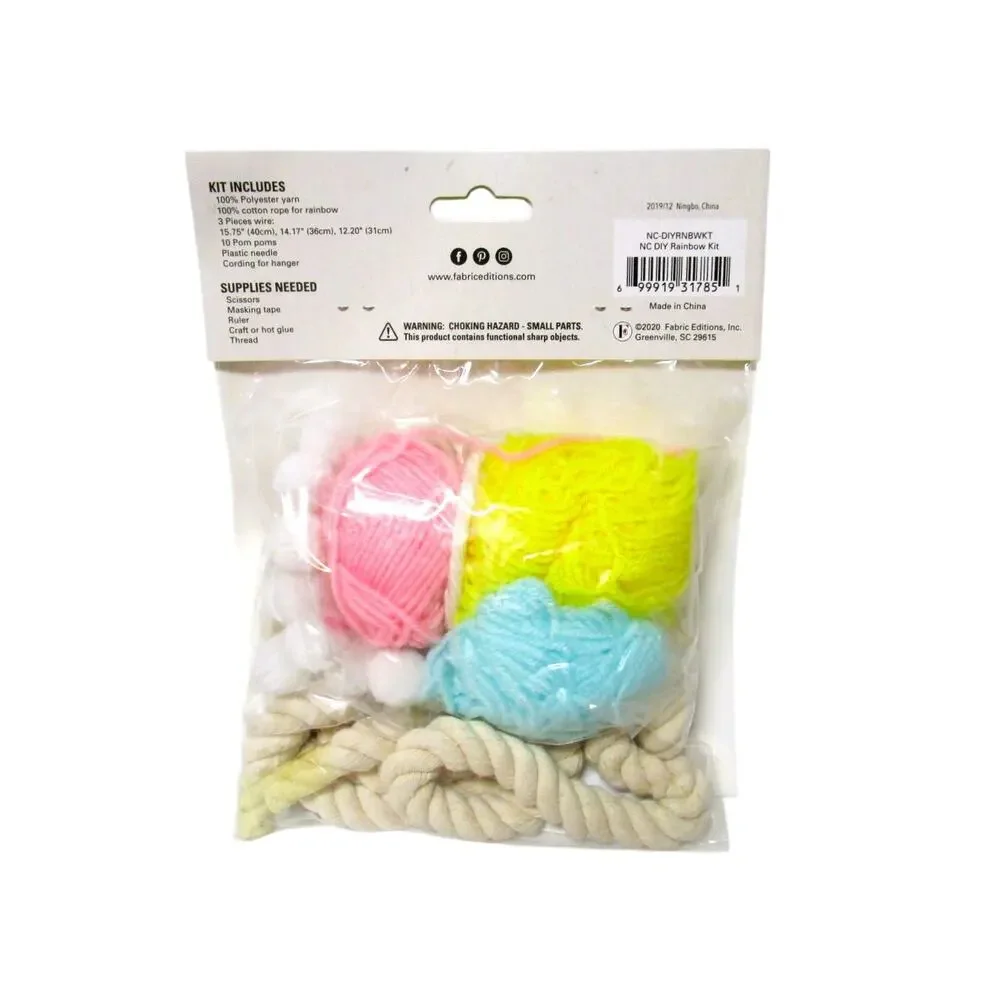 Fabric Editions Rope Craft Kit Pastel Rainbow Beginner Level Baby Shower Gift